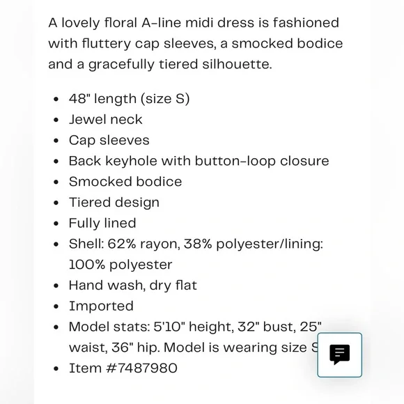 Sweet Wander Women’s Floral Smocked Tiered Midi SZL Boho Cottagecore Romantic - Picture 7 of 8